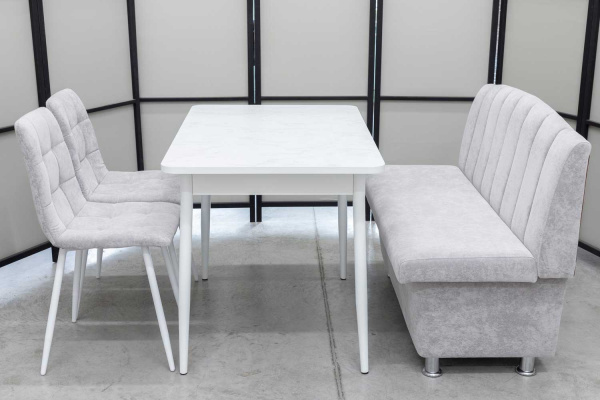 Диван, стол, 2 стула (серия Альт светло-серый) Диван, стол, 2 стула (серия Альт светло-серый) - Кухонные наборыССС