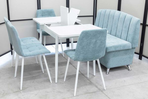 Диван, стол, 4 стула (серия Альт ментол) Диван, стол, 4 стула (серия Альт ментол) - Кухонные наборыССС