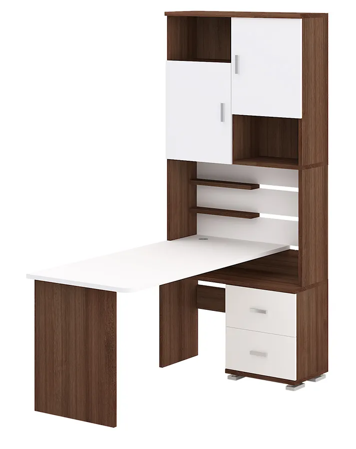 Компьютерный стол СР-720-160 - корпус шамони, фасады белый жемчуг, столешница белый жемчуг Компьютерный стол СР-720-160 - корпус шамони, фасады белый жемчуг, столешница белый жемчуг