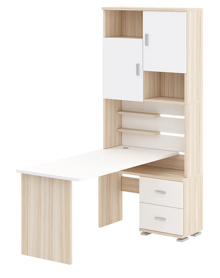 Компьютерный стол СР-720-160 - корпус карамель, фасады белый жемчуг, столешница белый жемчуг Компьютерный стол СР-720-160 - корпус карамель, фасады белый жемчуг, столешница белый жемчуг