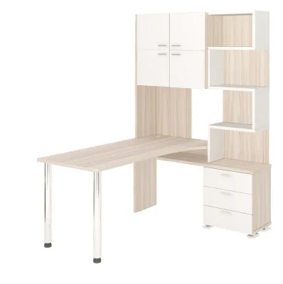 Компьютерный стол СР-500М-160 - корпус карамель, фасады белый жемчуг, столешница карамель