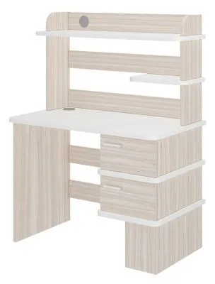 Компьютерный стол СД-15 - корпус карамель, полки белый жемчуг