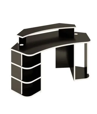 Компьютерный стол СК-160 ПРОФИ - черный-белый