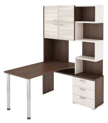 Компьютерный стол СР-500М-140 - корпус шамони, фасады карамель, столешница шамони Компьютерный стол СР-500М-140 - корпус шамони, фасады карамель, столешница шамони