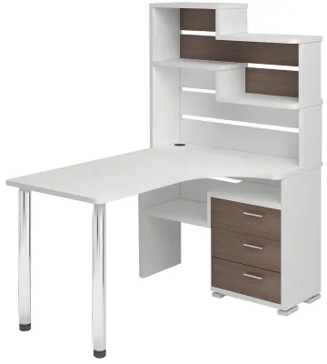 Компьютерный стол СР-132-140 - белый жемчуг - шамони