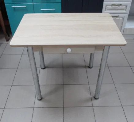 Стол Прямоугольный 900х600 Беленый Сонома с хромированными ножками - Кухонные столы