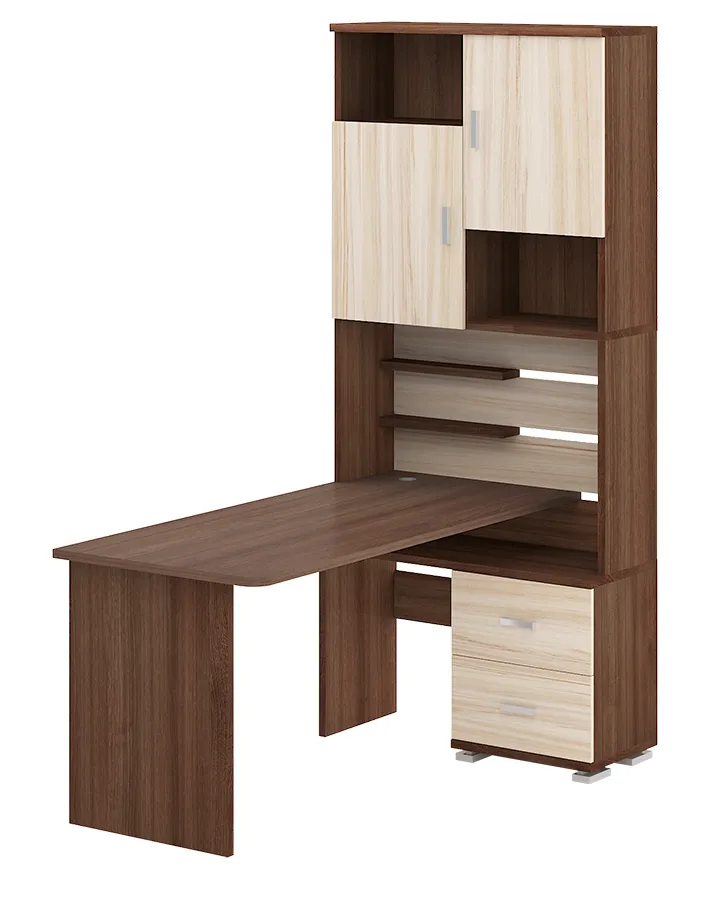 Компьютерный стол СР-720-160 - корпус шамони, фасады карамель, столешница шамони Компьютерный стол СР-720-160 - корпус шамони, фасады карамель, столешница шамони