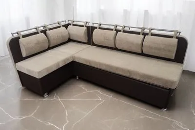 Кухонный угловой диван Лана-4 с подушками и спальным местом - Кухонные диваны