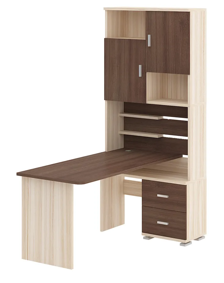 Компьютерный стол СР-720-160 - корпус карамель, фасады шамони, столешница шамони Компьютерный стол СР-720-160 - корпус карамель, фасады шамони, столешница шамони