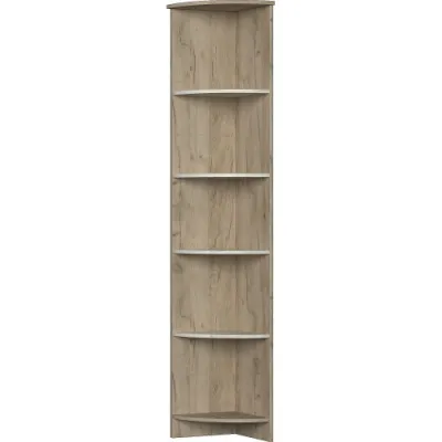 Угловой стеллаж Машенька (Серый крафт / Белый крафт) - Недорогие шкафы в прихожую