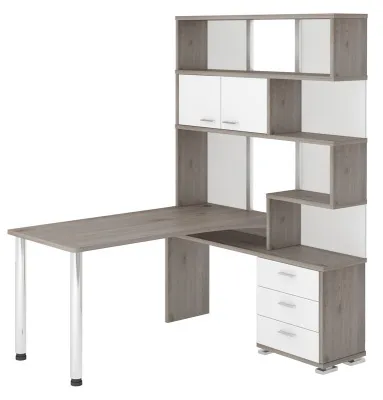 Компьютерный стол СР-420-150 - корпус нельсон, фасады белый жемчуг, столешница нельсон