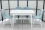 Обеденная группа (стол Ост белый и 4 стула Тетра ментол) - Обеденные группыССС