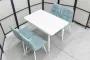 Обеденная группа (стол Ост белый и 4 стула Тетра ментол) - Обеденные группыССС