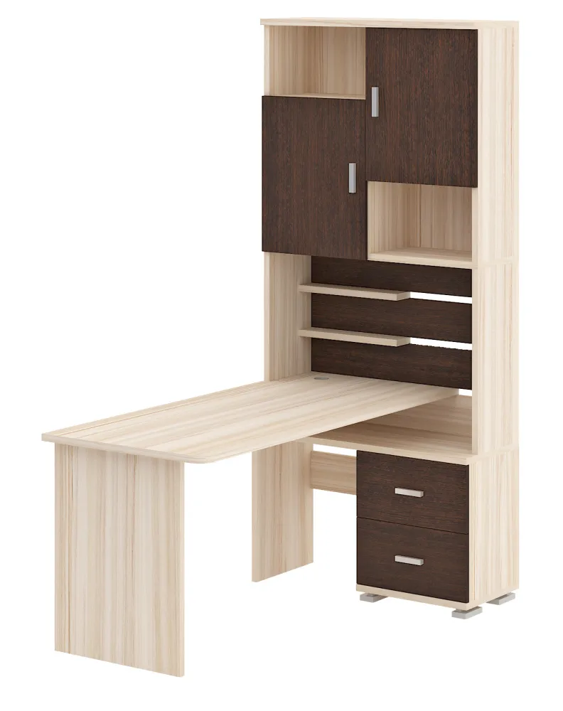 Компьютерный стол СР-720-160 - корпус карамель, фасады венге, столешница карамель Компьютерный стол СР-720-160 - корпус карамель, фасады венге, столешница карамель